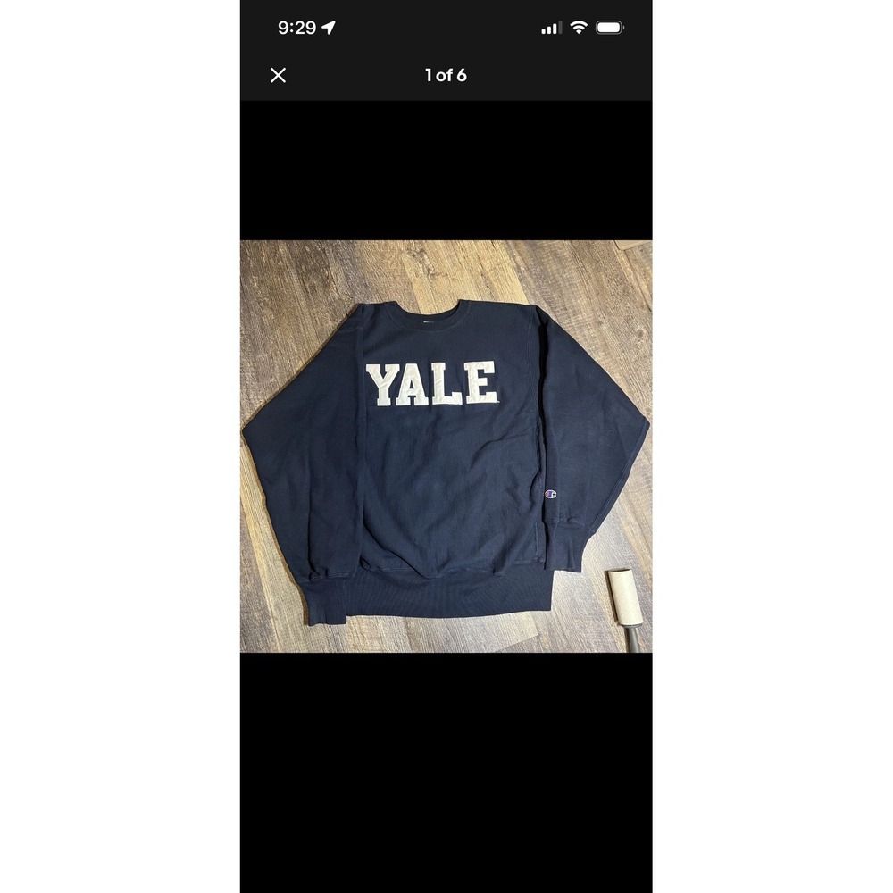 Vintage 90s Yale University Champion Reverse Weave Crewneck Sweatshirt Large